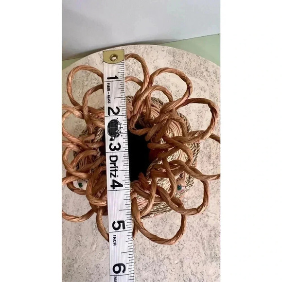 Vintage Handmade Carved Embellished Brown Gourd Decorative Vase Tabletop Decor s - Picture 10 of 12